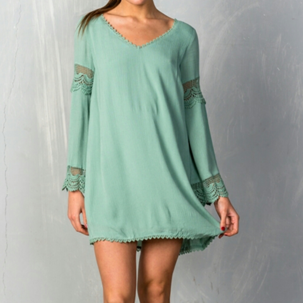 🌻 Mint Green Bohemian Style Dress